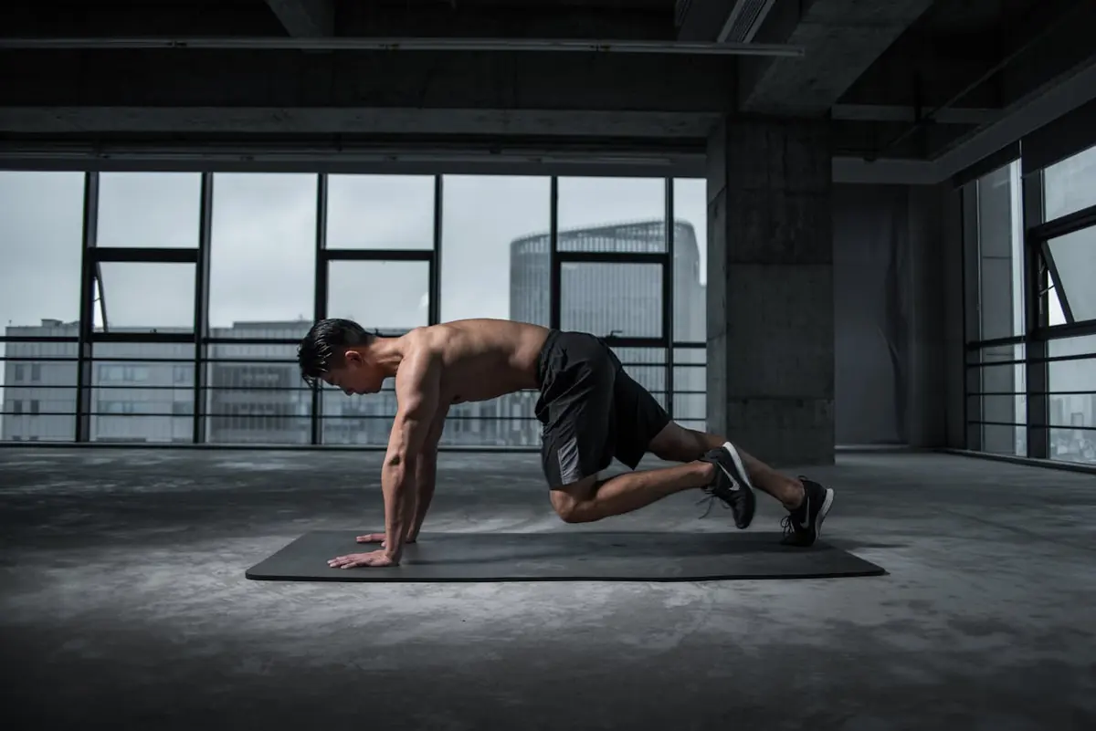 Person holding a plank position