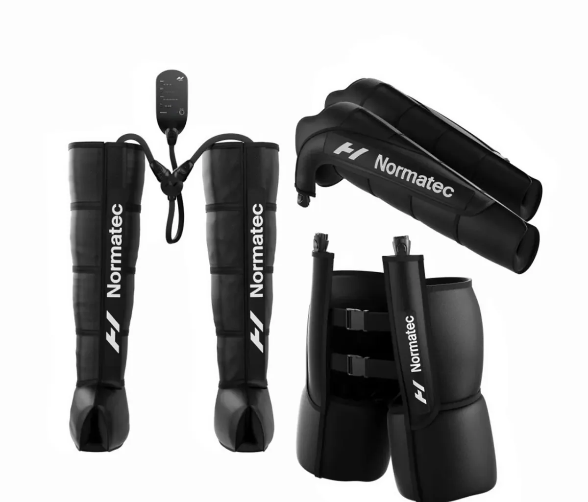 Normatec compression sleeves for legs, arms and hips